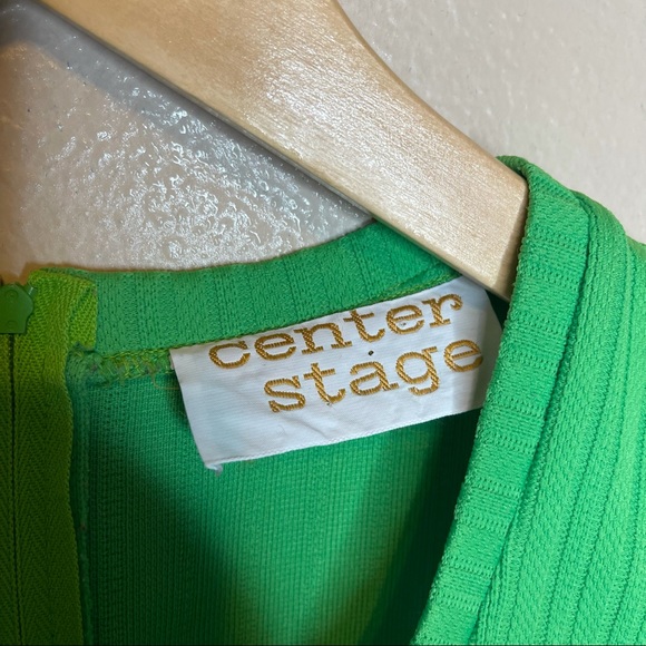 Vintage 70s Retro Bright Green Ribbed Knit Sleeveless Top - Picture 3 of 6